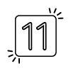 Square icon with number 11